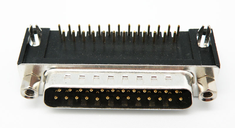 25P SUB-D Mâle couder, Châssis P.C.B., 9.4mm PIN