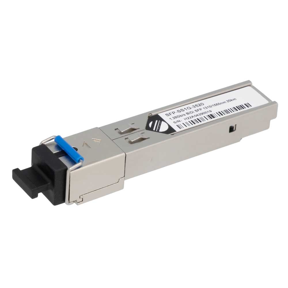 SFP BiDi 1.25Gbps, SC Simplex, Monomode TX:1310 RX:1550nm - 20Km