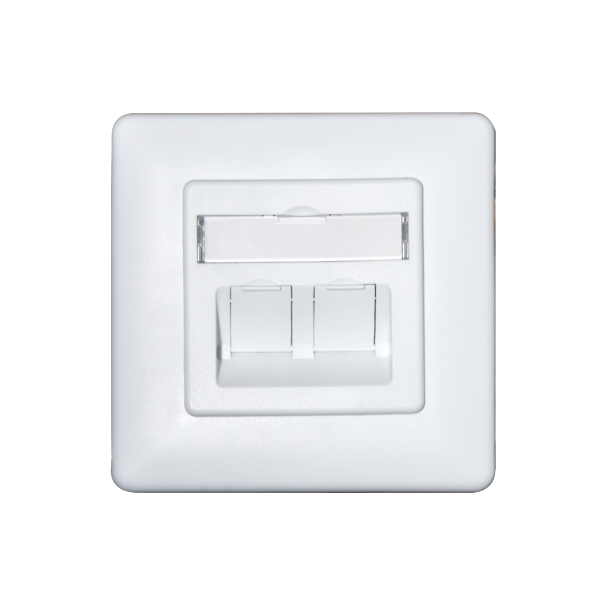 Carátula frontal de 2 keystone para caja de superficie 80x80mm | No incluye caja de superficie