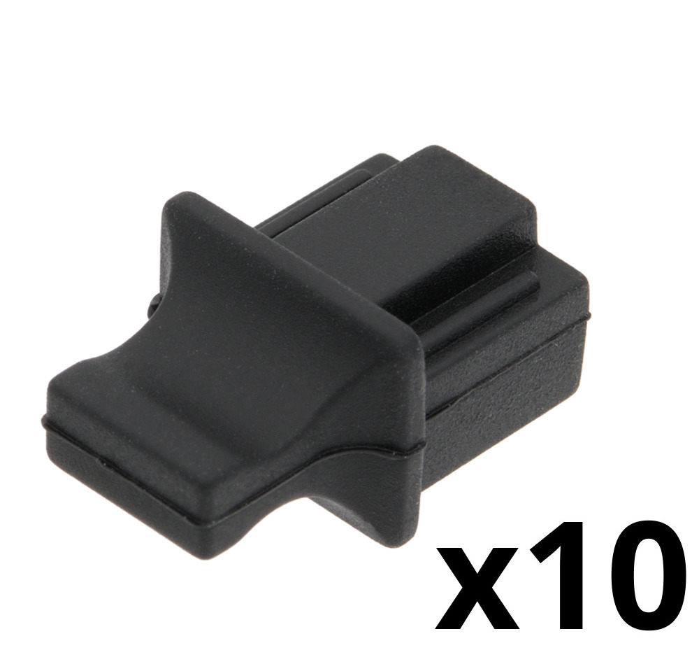 Tap de Silicona per a Clavilla RJ45 amb maneta - Color Negre - Blíster de 10 Unitats