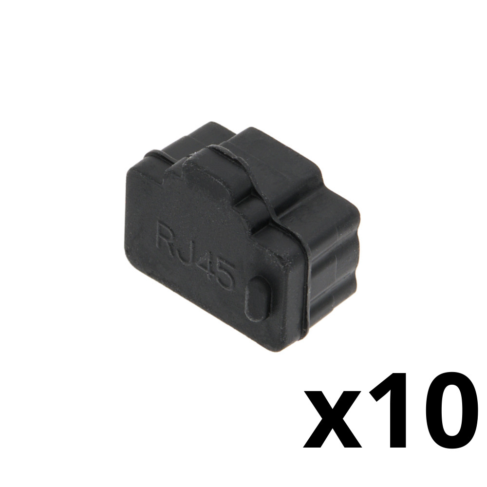 Silicone RJ45 Plug Cap - Color Black - Blister of 10 Units