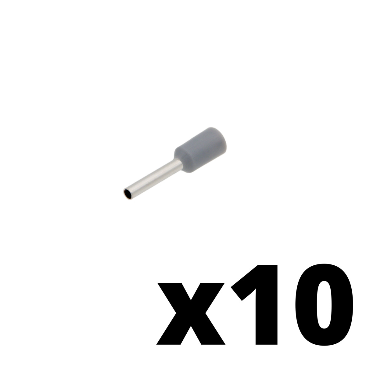 Puntera aislada para cable de 0.75mm² [Gris][AWG 20][10u. Blíster Colgar]