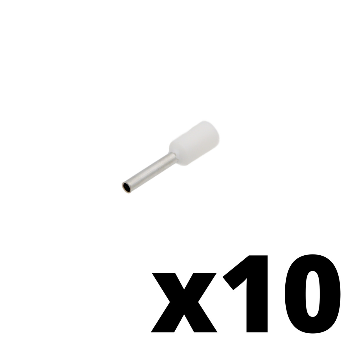 Puntera aislada para cable de 0.75mm² [Blanco][AWG 20][10u. Blíster Colgar]