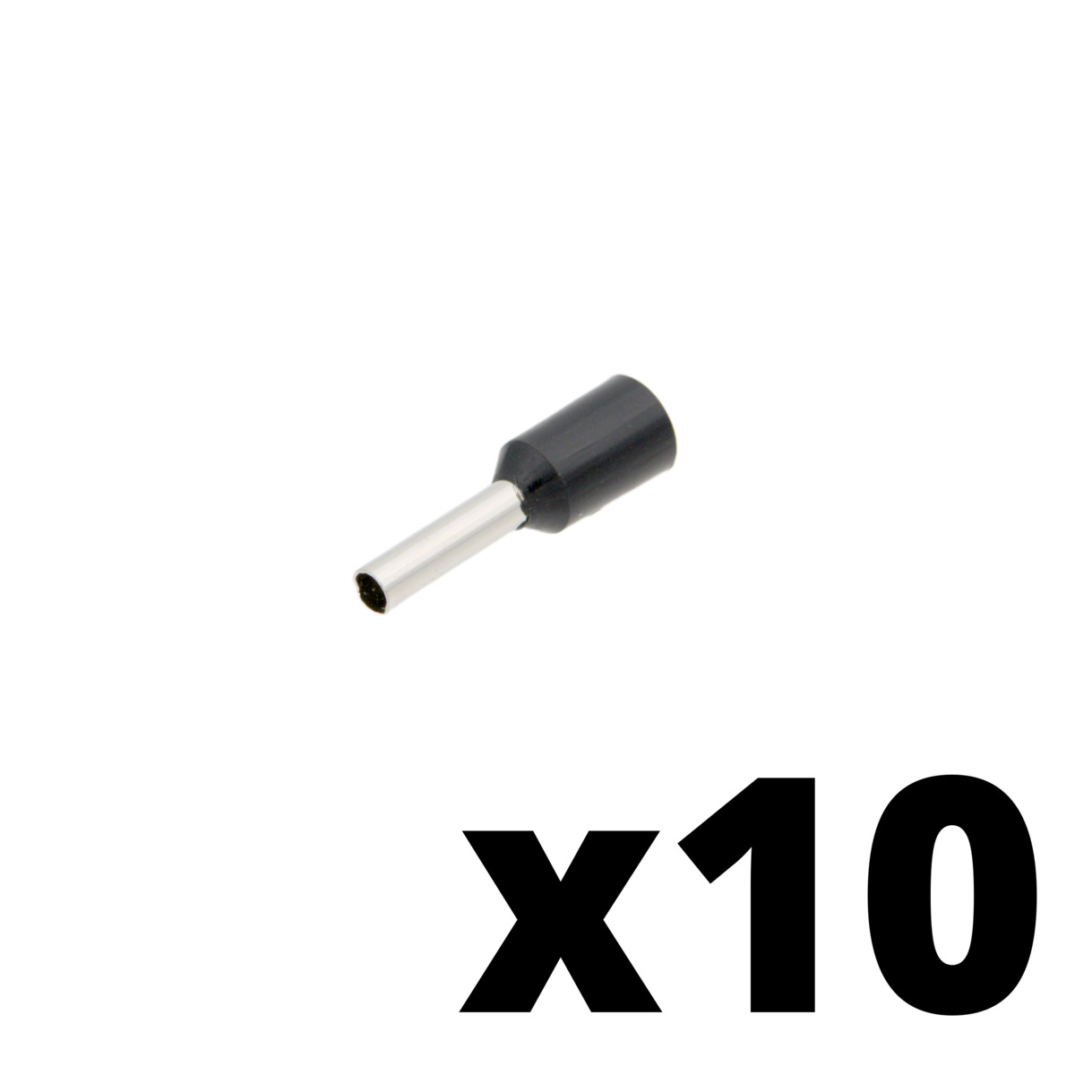 Puntera aislada para cable de 1.50mm² [Negro][AWG 16][10u. Blíster Colgar]