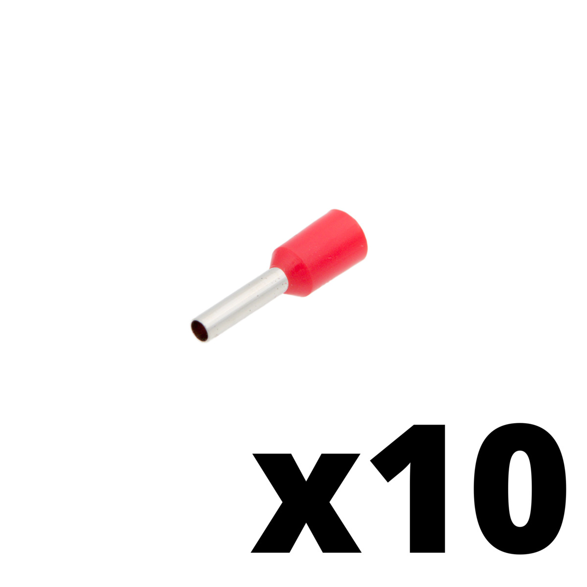 Puntera aislada para cable de 1.50mm² [Rojo][AWG 16][10u. Blíster Colgar]