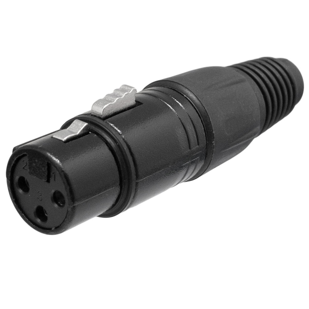 3P NICKEL MIC FEMALE CONNECTOR, BLACK COLOUR