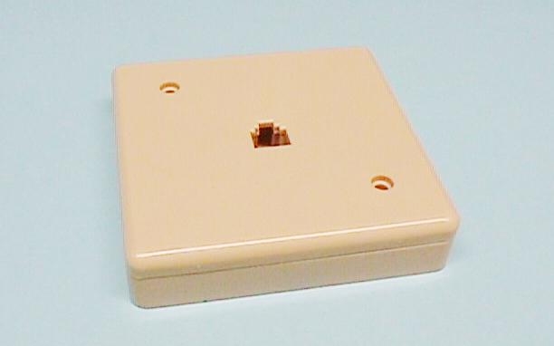 MODULAR WALL JACK, TELEPHONIC TYPE, 6P6C, IVORY COLOUR