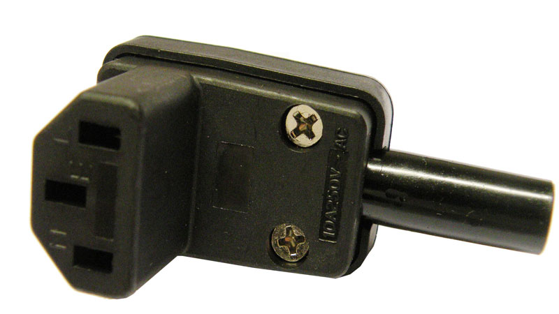 IEC C13 (Hembra) conector acodado 
