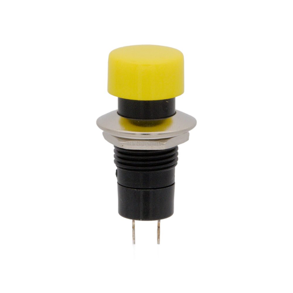 Bouton, Normalement Ouvert, 125V. 3A, couleur jaune