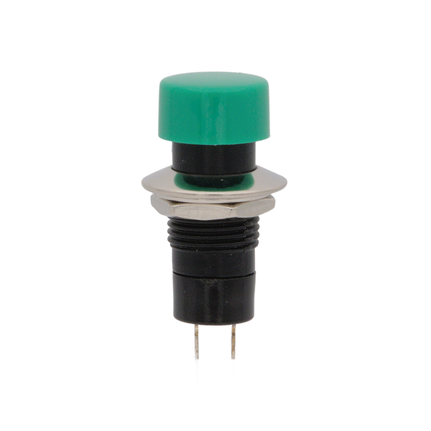 PUSHBUTTON SWITCH, OPEN TYPE, 125V. 3A, GREEN COLOUR