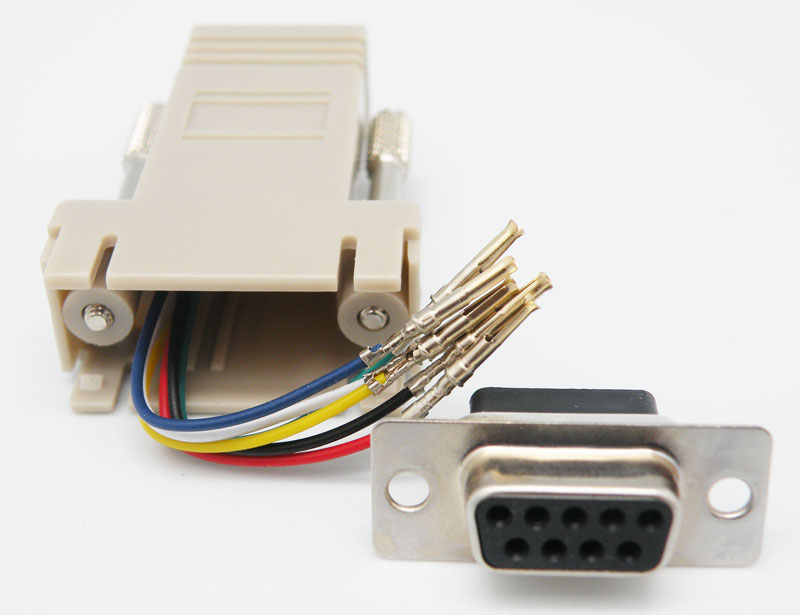 ADAPTOR, DB9 FEMALE TO RJ12 FEMALE 6C.