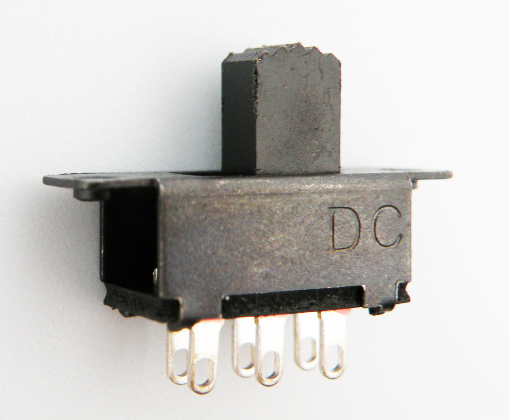 6P. SLIDE SWITCH (2P2T) , 125V. 0.5A