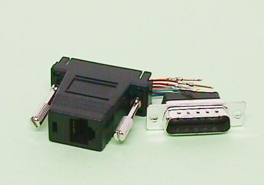 ADAPTOR,  DB15 MALE TO RJ45 FEMALE 8C