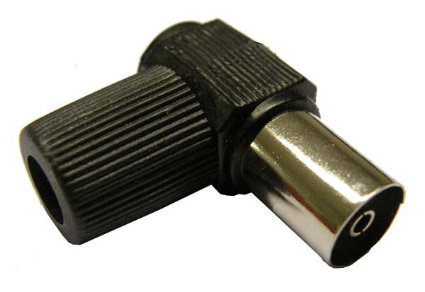 CONECTOR TV HEMBRA, 9.5mm, COLOR NEGRO