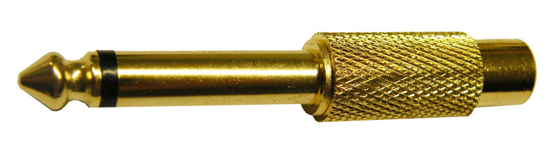 6.4mm MONO MACHO - RCA HEMBRA, DORADO