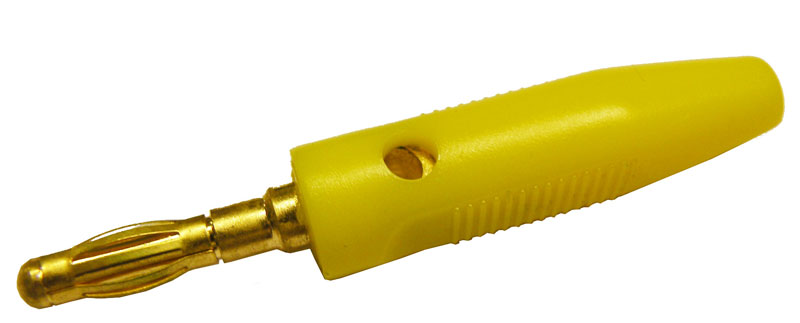 GOLD PLATED, BANANA PLUG, YELLOW