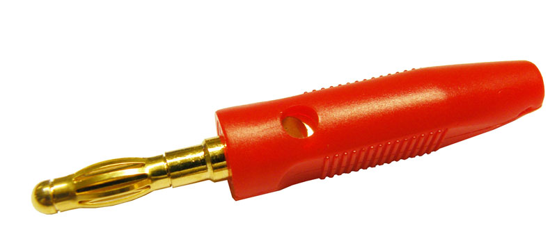 GOLD PLATED, BANANA PLUG, RED