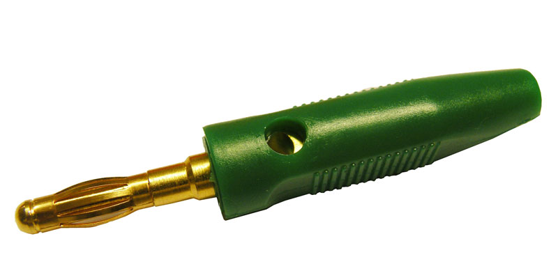 GOLD PLATED, BANANA PLUG, GREEN