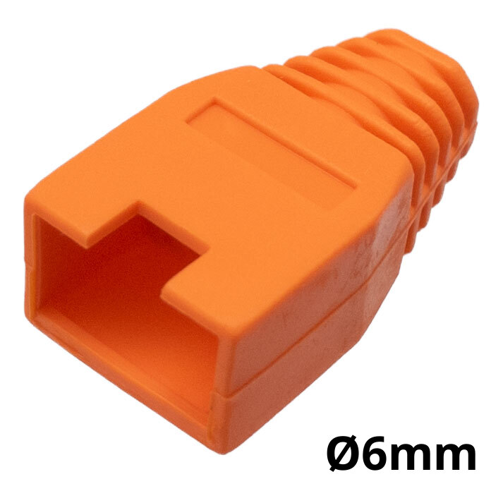  Capuchón protector para conector RJ45 para cable de Ø6mm, Naranja