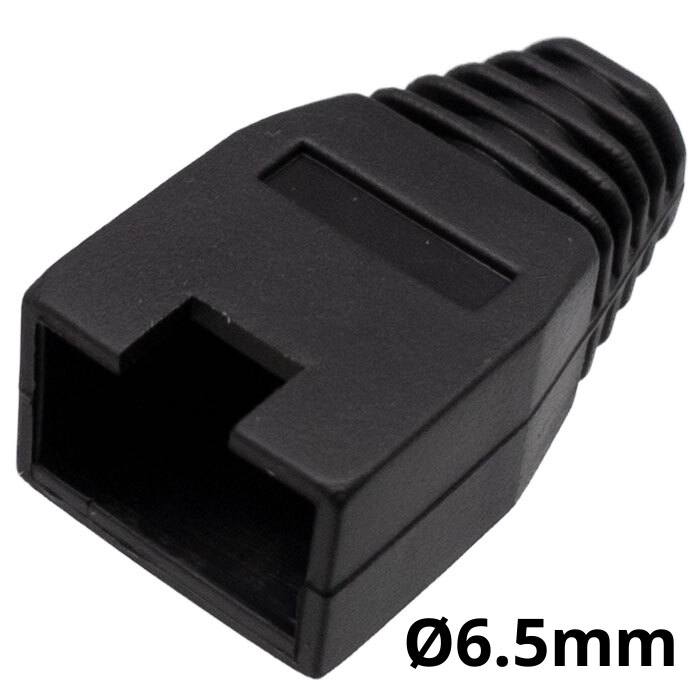  Capuchón protector para conector RJ45 para cable de Ø6.5mm, Negro