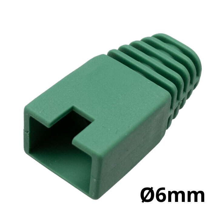  Capuchón protector para conector RJ45 para cable de Ø6mm, Verde