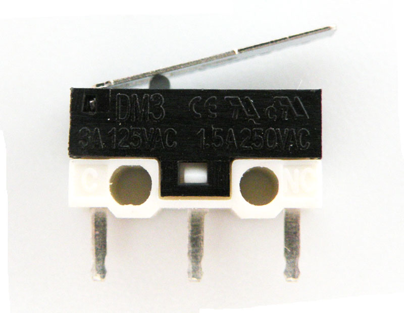 SUBMINIATURE MICRO SWITCH, (SPDT) ON-ON, 125V. 3A