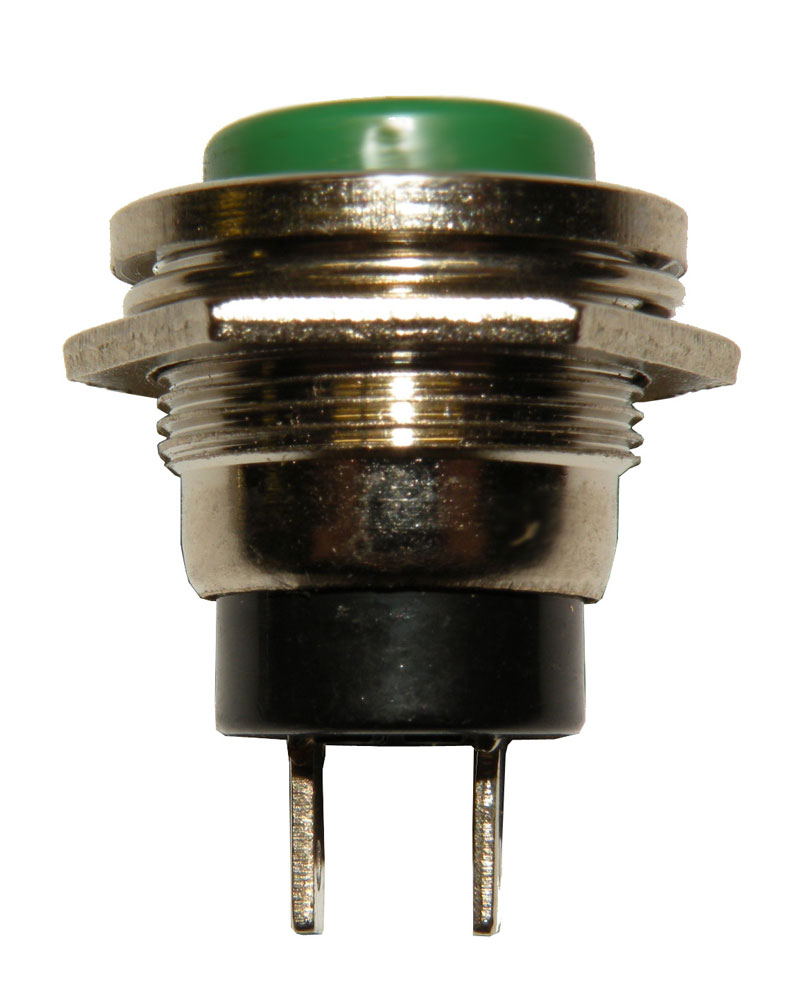 Bouton, Normalement Ouvert, 125V. 3A, couleur Vert