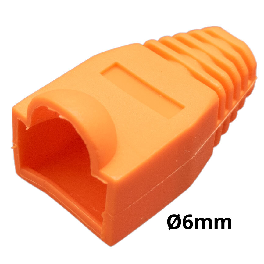 Capuchón protector para conector RJ45 para cable de Ø6mm con burbuja, Naranja