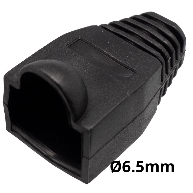 Capuchón protector para conector RJ45 para cable de Ø6.5mm con burbuja, Negro