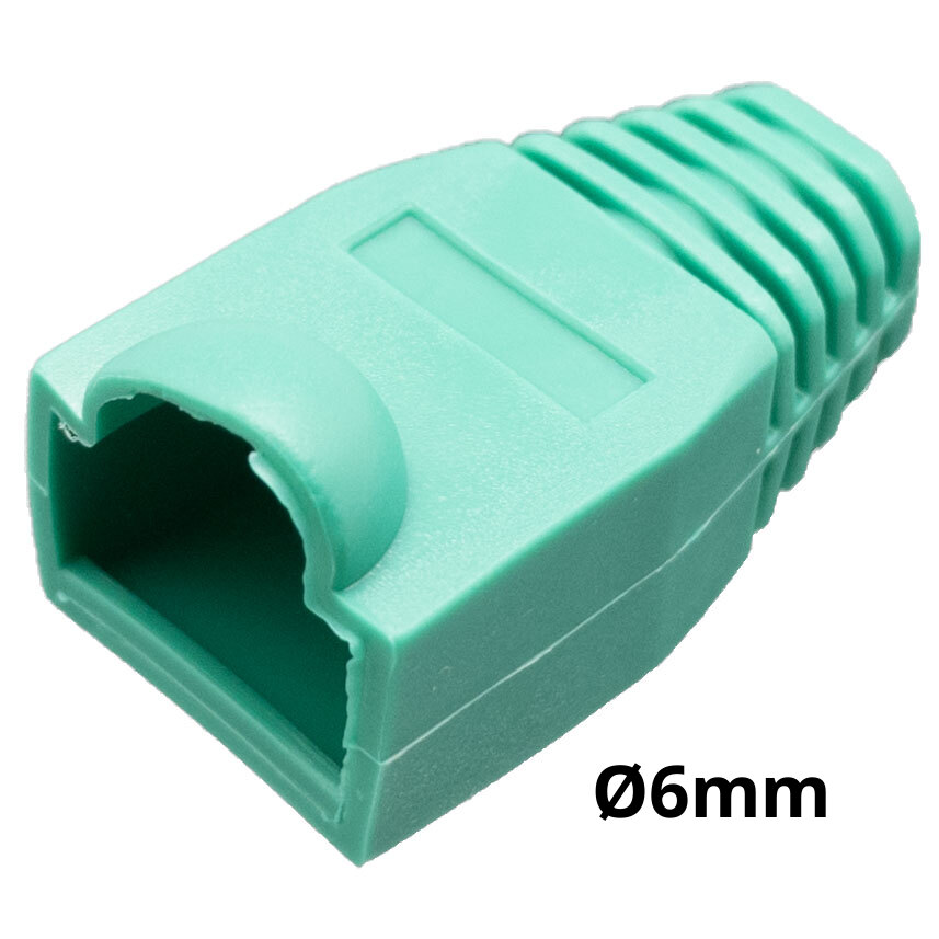 Capuchón protector para conector RJ45 para cable de Ø6mm con burbuja, Verde