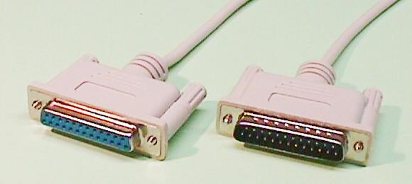 NULL MODEM DB25M TO DB25M, 8C+1, 1.8m