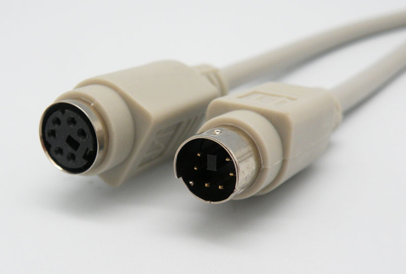 MINIDIN 6M TO 6F, MOLDED, FUZZY CABLE, 1.8m