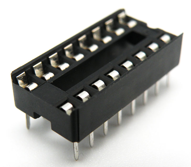 16P., 2.54mm, IC SOCKET, DIP SOLTER TYPE