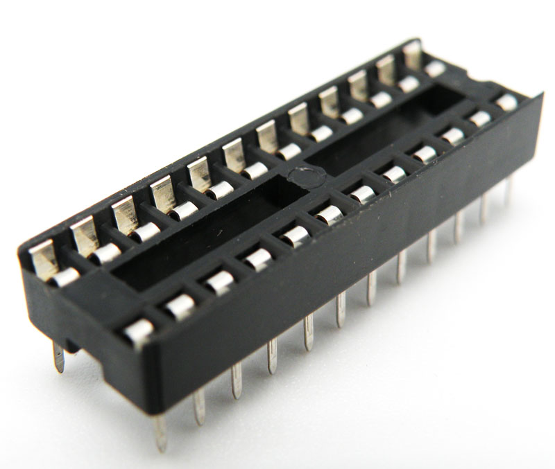 24P., 2.54mm, IC SOCKET, DIP SOLTER TYPE, 0.3" NARROW TYPE