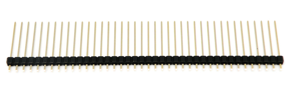 2.54mm TIRA DE 40 PINS, DORADOS, LONGITUD DE LOS PINS 22.0mm