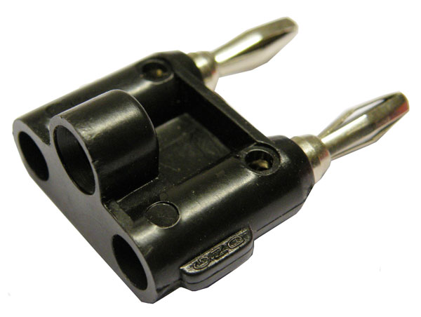 DOUBLE BANANA PLUG ADAPTOR, BLACK COLOUR