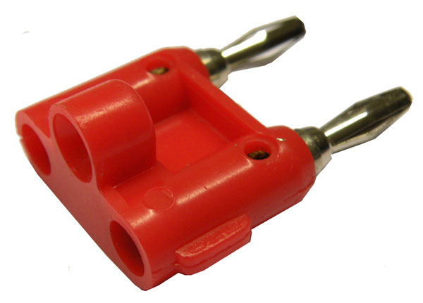 DOUBLE BANANA PLUG ADAPTOR, RED COLOUR