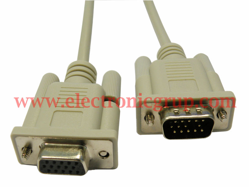 VGA CABLE,  HDB15M - HDB15H, 14C+1, MOLDEADO, 3m