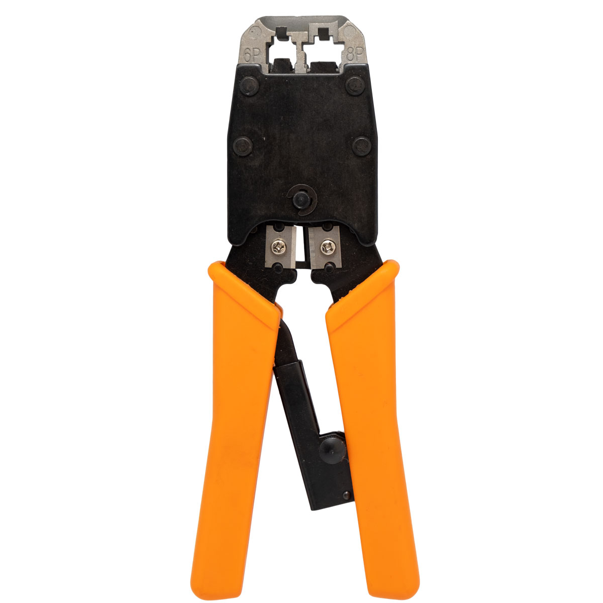DUAL-MODULAR PLUG CRIMPS, STRIPS & CUTS TOOL, THE SAME AS THE 3236 BUT WITH RATCHET