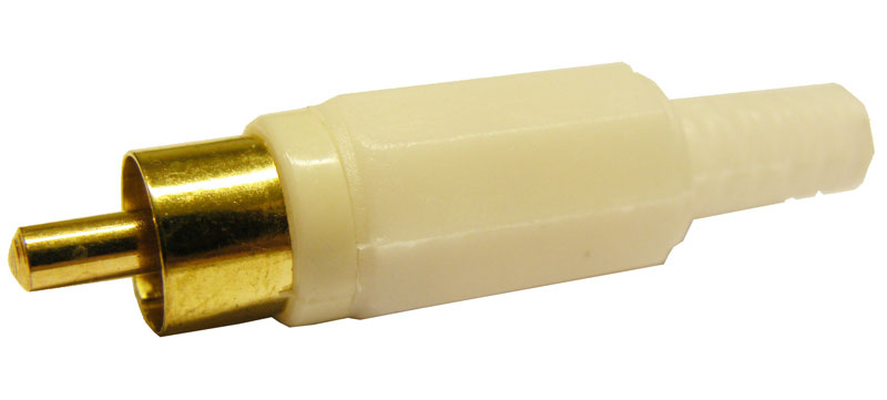 RCA PLUG, GOLD, WHITE