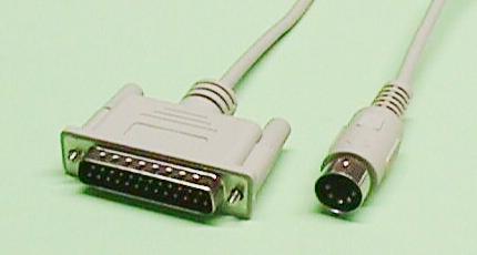 APPLE II- PRINTER SERIAL CABLE, DIN 5M TO DB25M, 5C+1, MOLDED, 1.8m