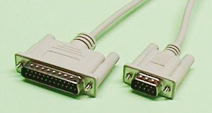 APPLE II- MODEM 300-1200 CABLE, DB9M TO DB25M, 7C+1, MOLDED, 1.8m