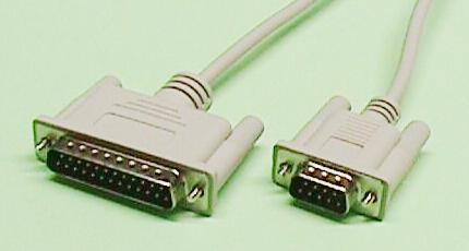 APPLE II- MODEM 300-1200 CABLE, DB9M - DB25M, 7C+1, MOLDEADO, 1.8m