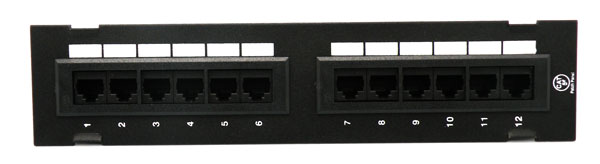 CAT. 5 MINI  panneau , 12 port, RJ45, T568A/B