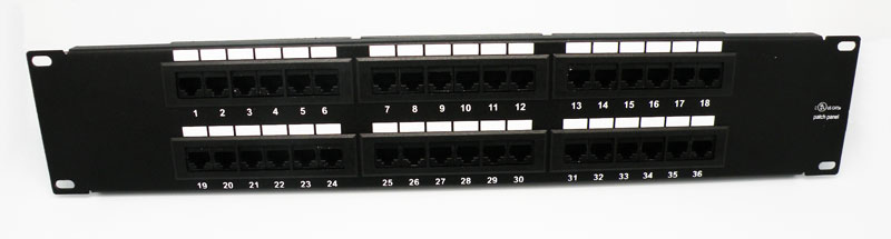 36 PORTS PATCH PANEL, CAT. 5e, 110 TYPE, WIRING, T568 A/T568B