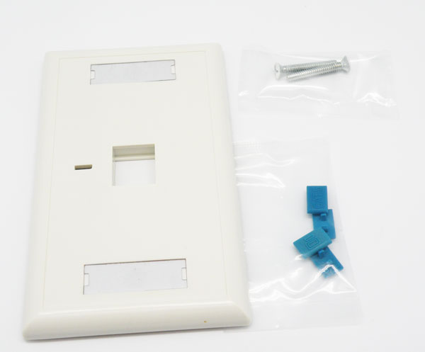 KEYSTONE SINGLE WALL PLATE, WITH ICON, WHITE COLOR