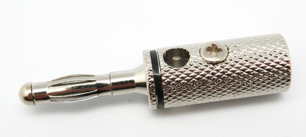 Banane Mâle, nickel, pour câble 6mm