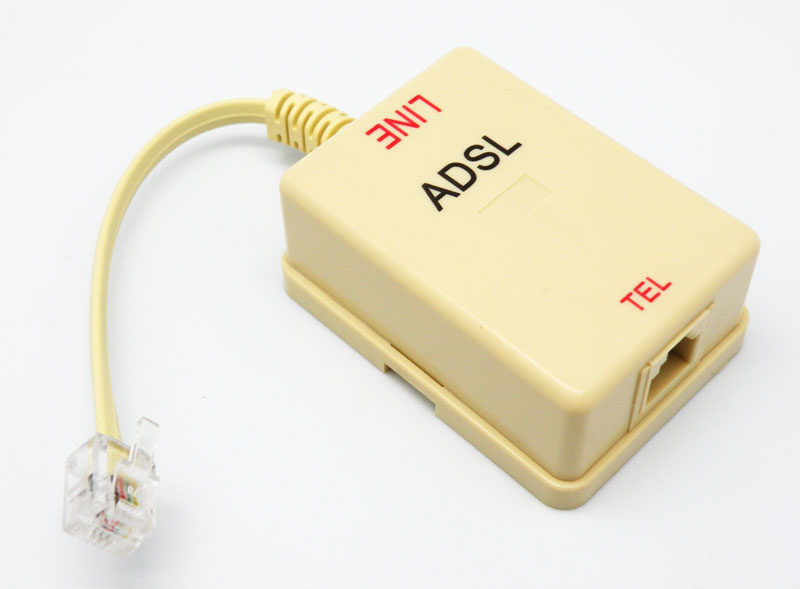 ADSL LINE, US 6P4C PLUG - US 6P4C JACK, 10cm, IVORY COLOUR