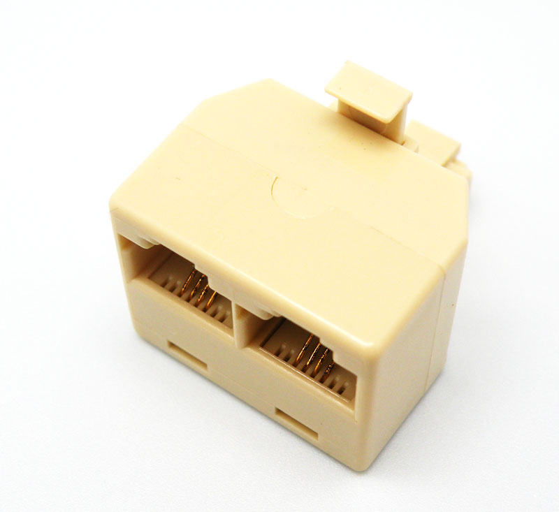 RJ45, 8P4C US PLUG - 2x8P4C US JACK, W/2x100ohm RESISTANCE, BEIGE