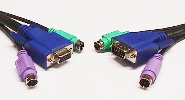 KVM CABLE, HDB15M+2PS/2 - HDB15H+2PS/2, 3m